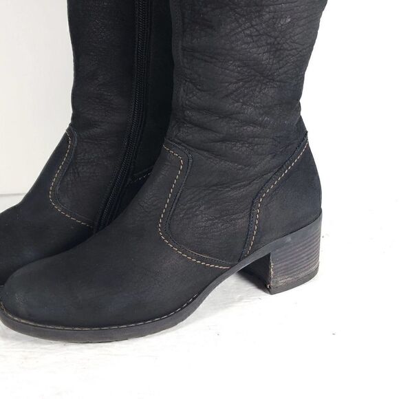 Paul Green Women’s Kendra US8 UK5,5 Knee High Buckle Leather Black Riding Boots - Picture 3 of 12